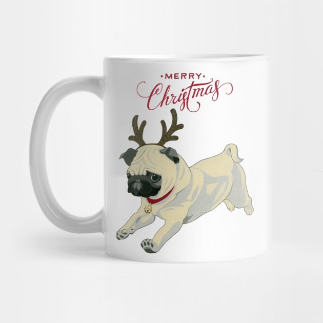 Merry Christmas Pug by Golden Section